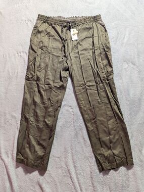 Johnny Was Olive Utility Wide-Leg Pants